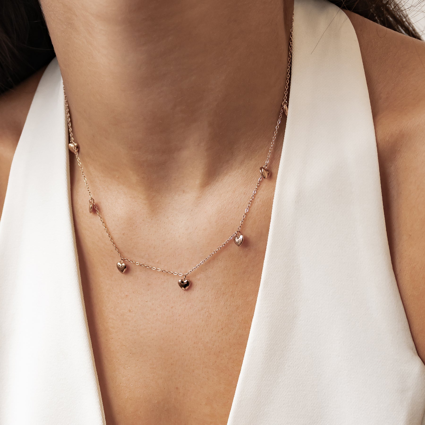 Mehrteiliges Chunky Herz Schmuckset – Wasserdicht aus Edelstahl