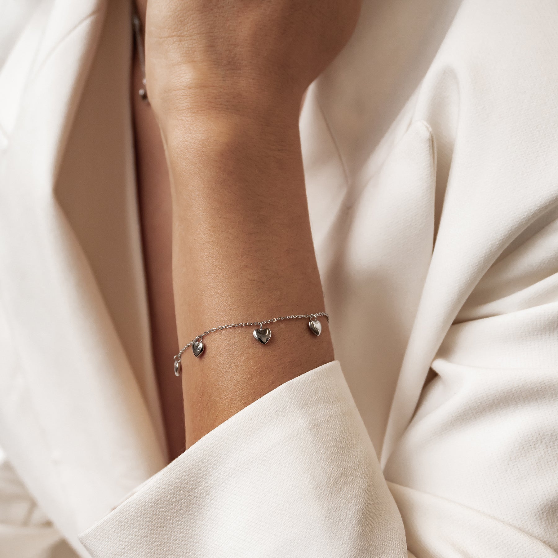 Mehrteiliges Chunky Herz Schmuckset – Wasserdicht aus Edelstahl