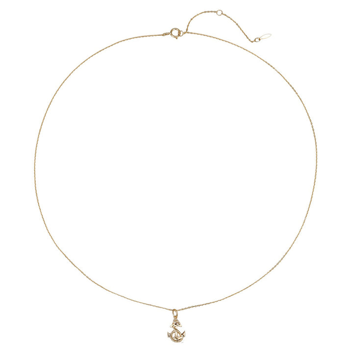 Collar Colgante Ancla Nautica Oro Macizo 14K