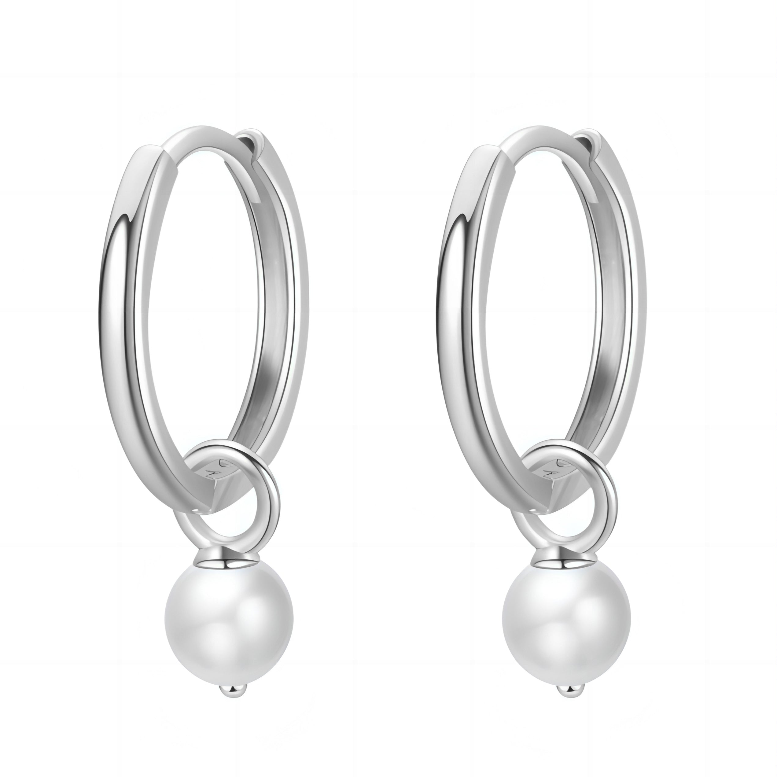 Boucles d’Oreilles Créoles Perle Nouveaux Départs en Or Massif 14 CT