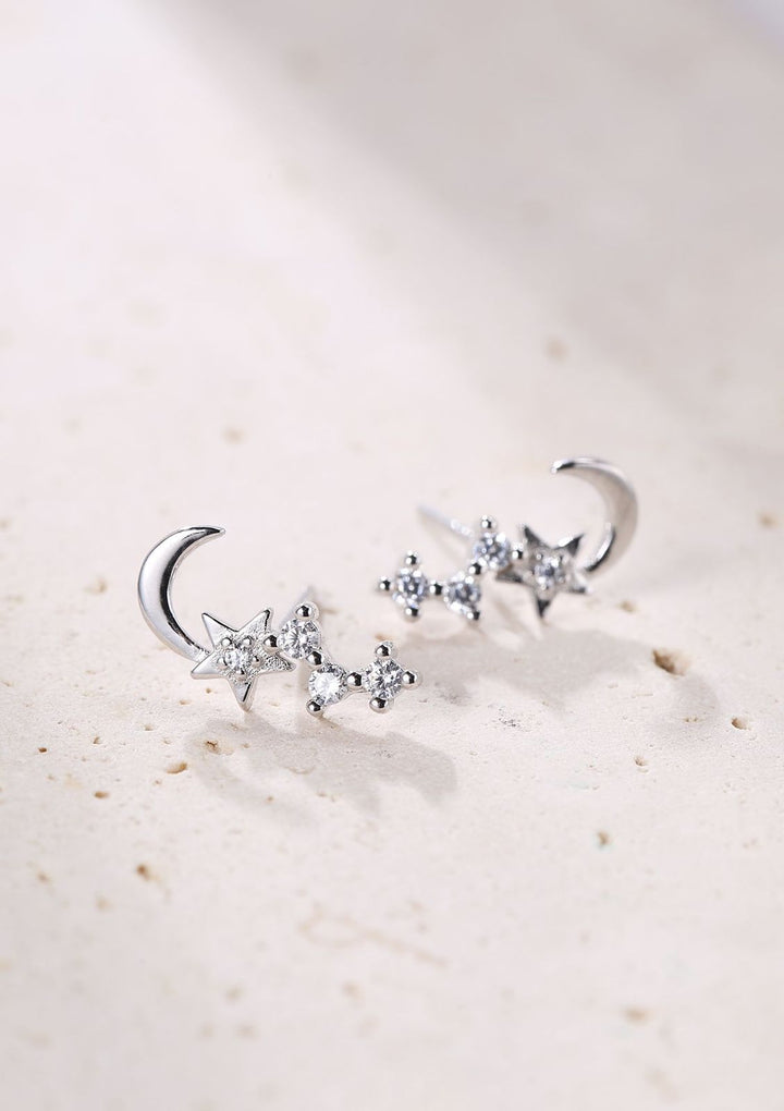 Night Sky Stud Earrings Sterling Silver