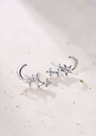 Night Sky Stud Earrings Sterling Silver