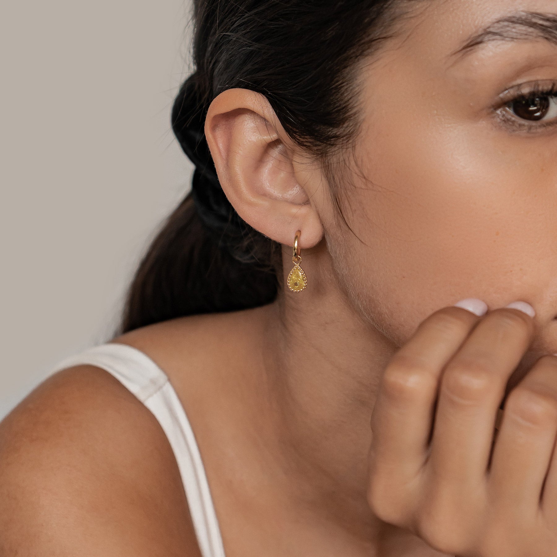 November Topas Geburtsstein Creolen Sterlingsilber