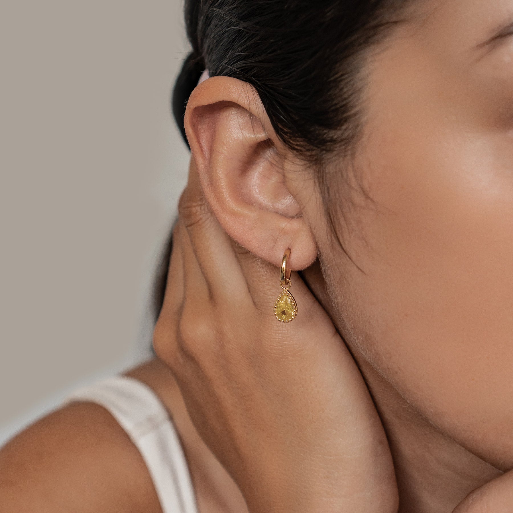 November Topas Geburtsstein Creolen Sterlingsilber