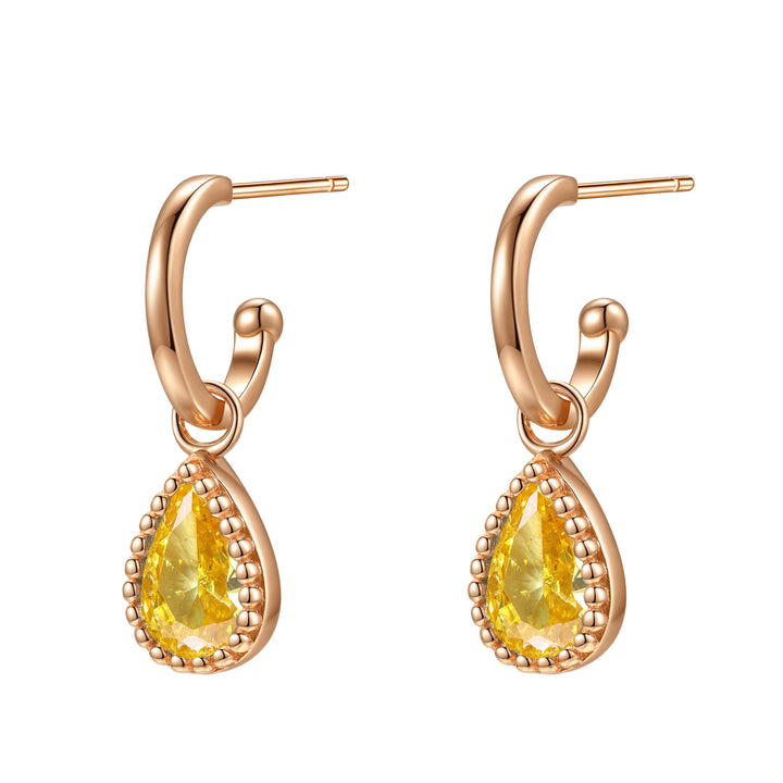 November Topas Geburtsstein Creolen Sterlingsilber