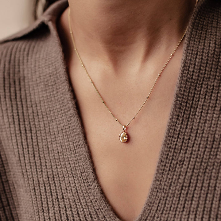 Collier Pierre de Naissance Novembre Topaze Argent Sterling