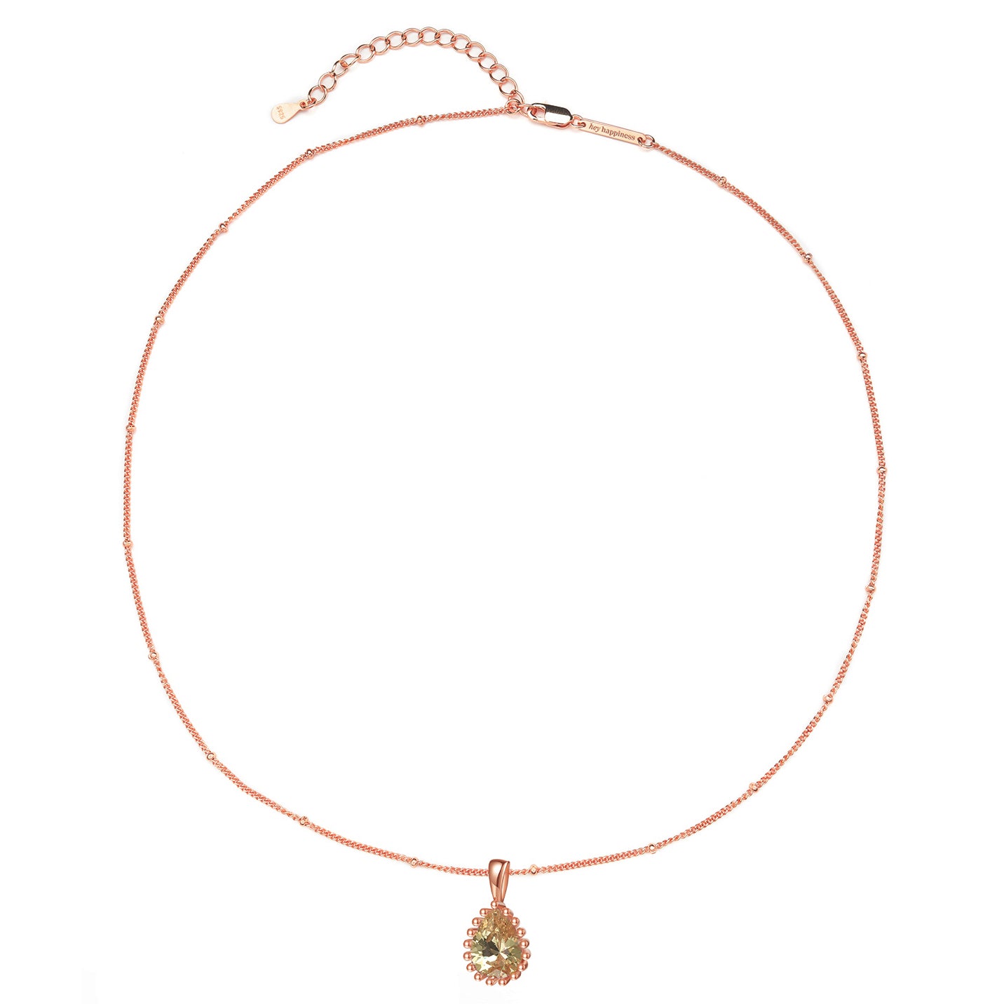 Collar Birthstone Noviembre Topaz Plata de Ley 925