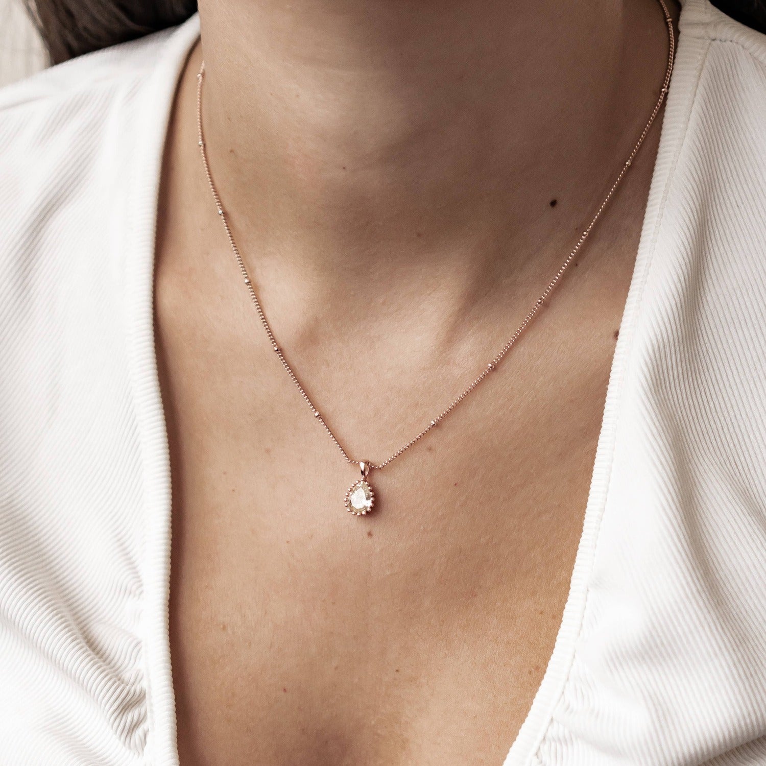 Collar Birthstone Noviembre Topaz Plata de Ley 925