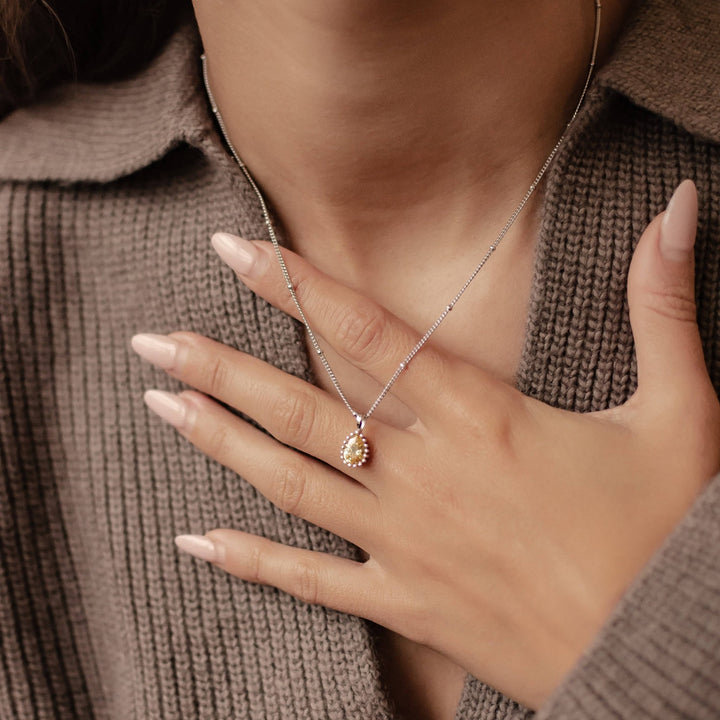 Collier Pierre de Naissance Novembre Topaze Argent Sterling