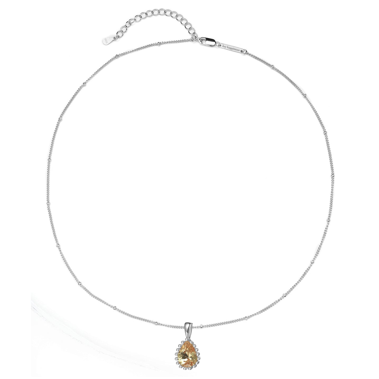 Collar Birthstone Noviembre Topaz Plata de Ley 925