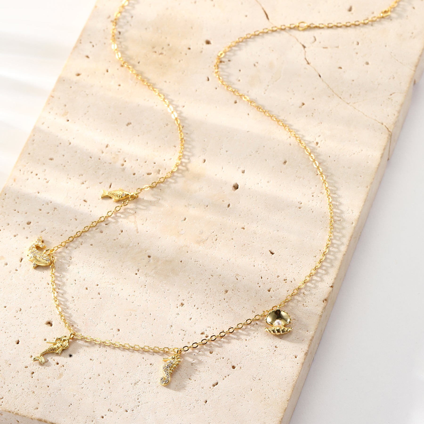 Ozean Charms Halskette Sterling Silber