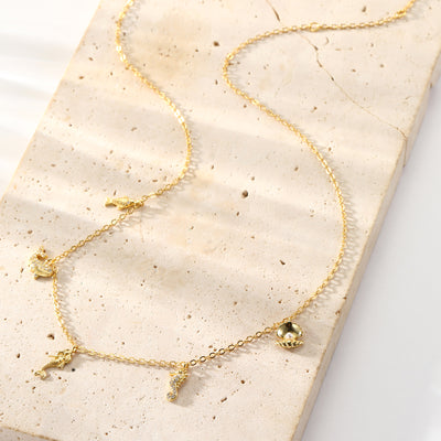 Ozean Charms Halskette Sterling Silber