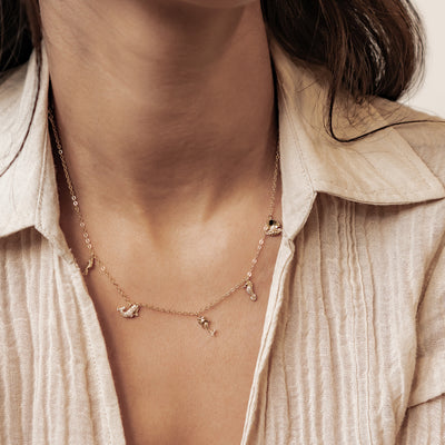 Ozean Charms Halskette Sterling Silber