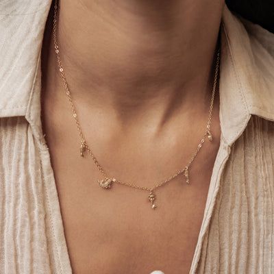 Ozean Charms Halskette Sterling Silber