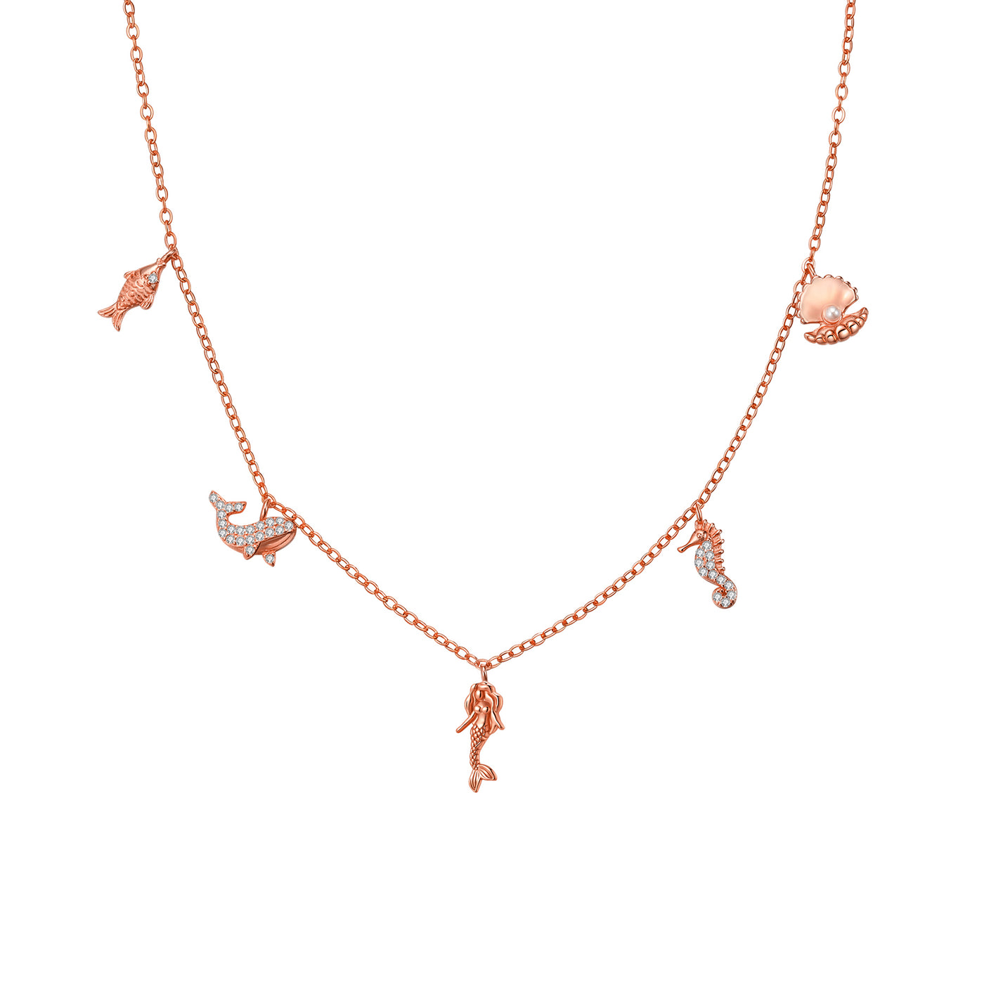 Ozean Charms Halskette Sterling Silber