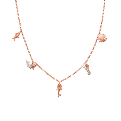 Ozean Charms Halskette Sterling Silber