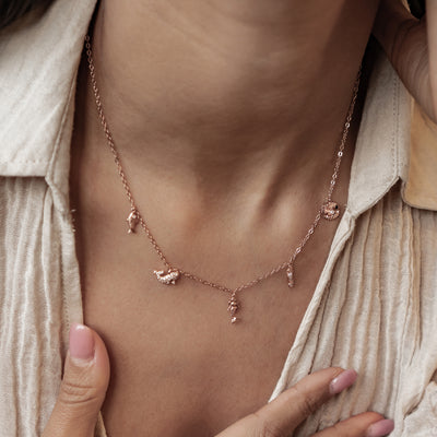 Ozean Charms Halskette Sterling Silber