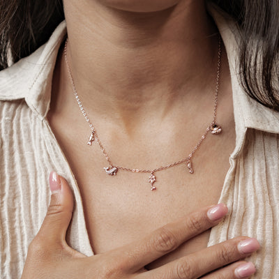 Ozean Charms Halskette Sterling Silber