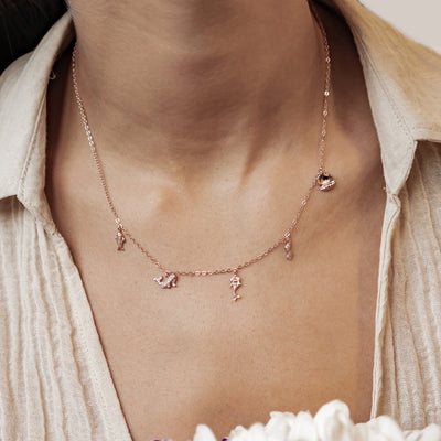 Ozean Charms Halskette Sterling Silber