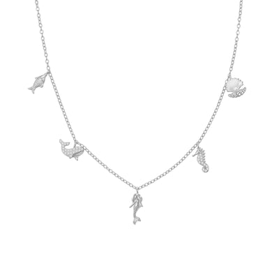 Ozean Charms Halskette Sterling Silber