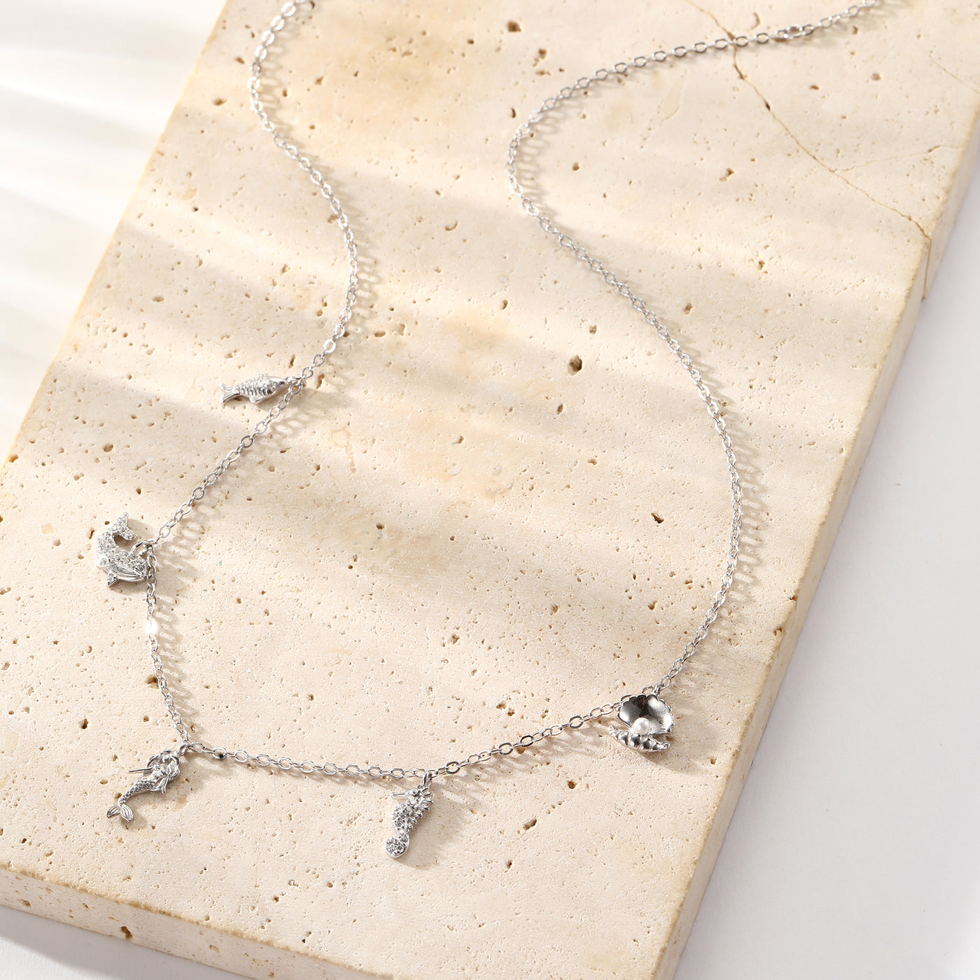 Ozean Charms Halskette Sterling Silber