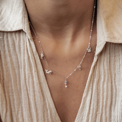 Ozean Charms Halskette Sterling Silber