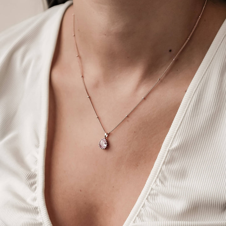 Collier Pierre de Naissance Octobre Tourmaline Argent Sterling