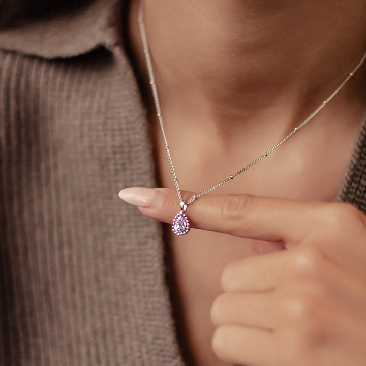 Collier Pierre de Naissance Octobre Tourmaline Argent Sterling