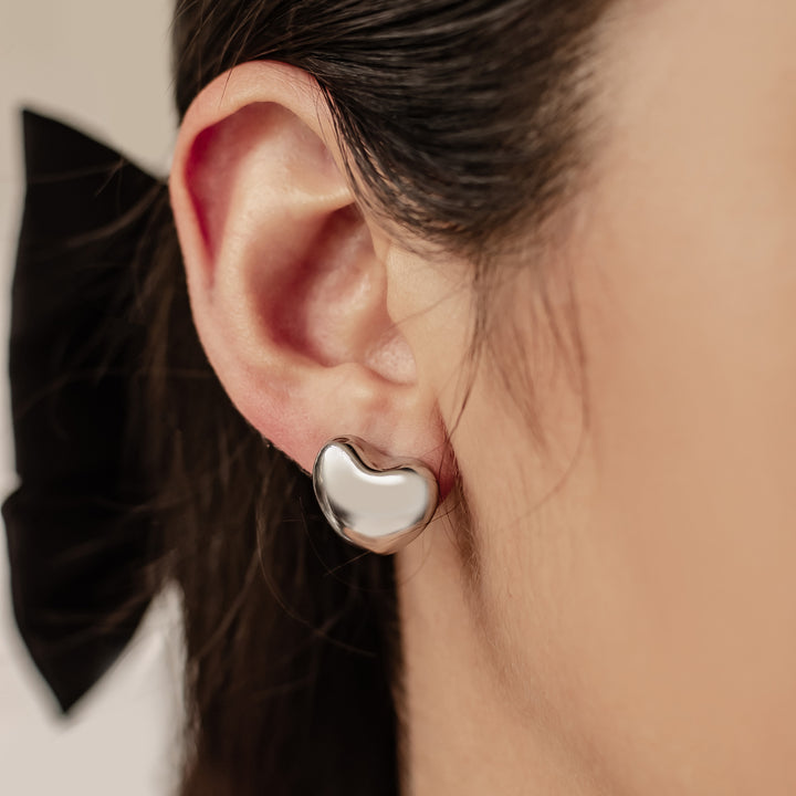 Oversized Heart Stud Earring Waterproof