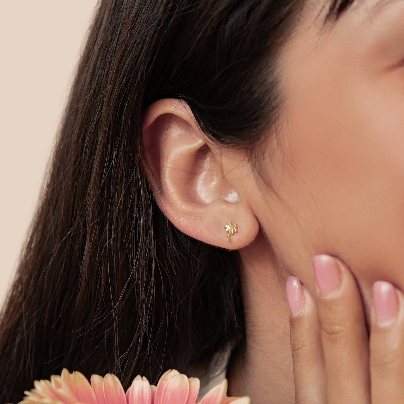 Palme Ohrstecker Sterling Silber