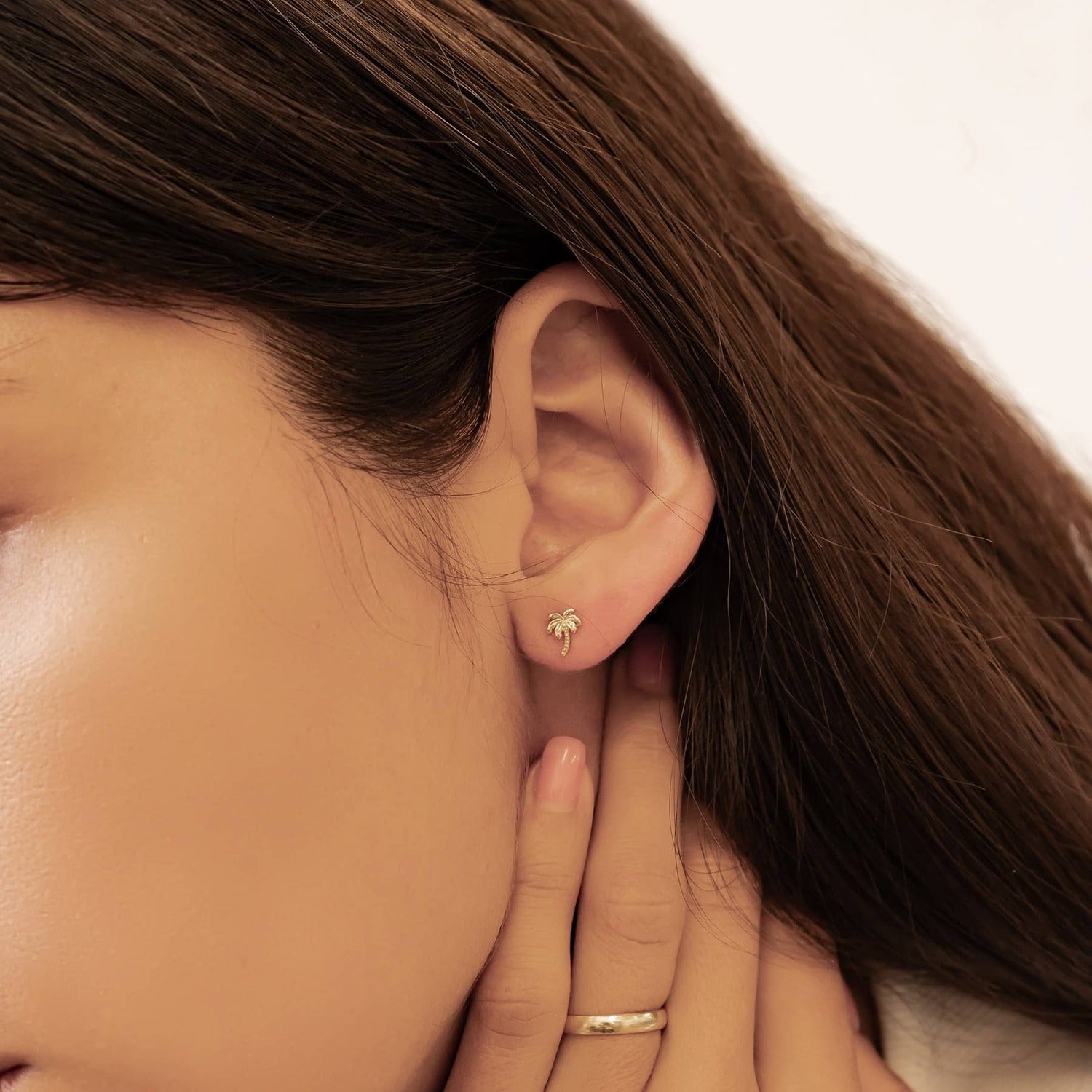 Boucles d’Oreilles Puces Palmier en Argent Sterling