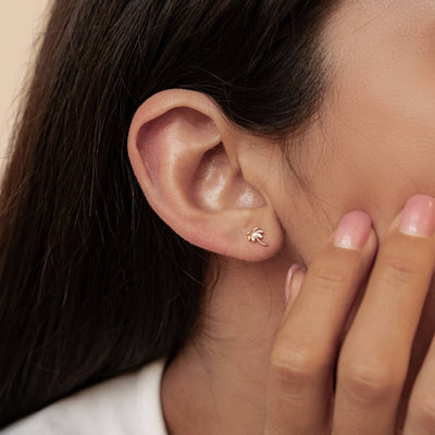 Palme Ohrstecker Sterling Silber