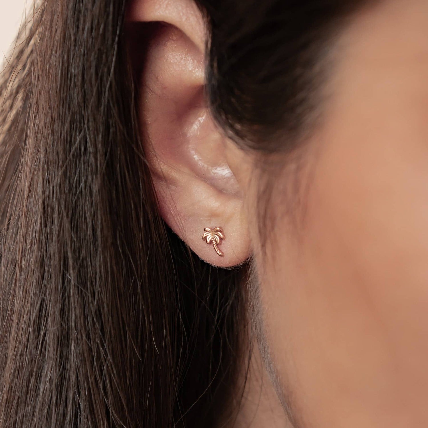 Boucles d’Oreilles Puces Palmier en Argent Sterling