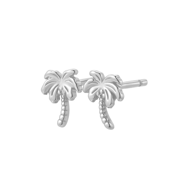 Pendientes Botón Palmera Plata de Ley 925