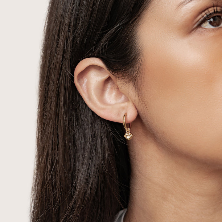 Paw Print Charm Hoop Earrings Waterproof