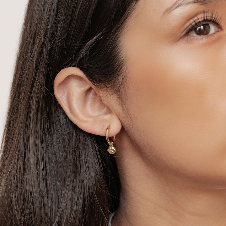 Paw Print Charm Hoop Earrings Waterproof