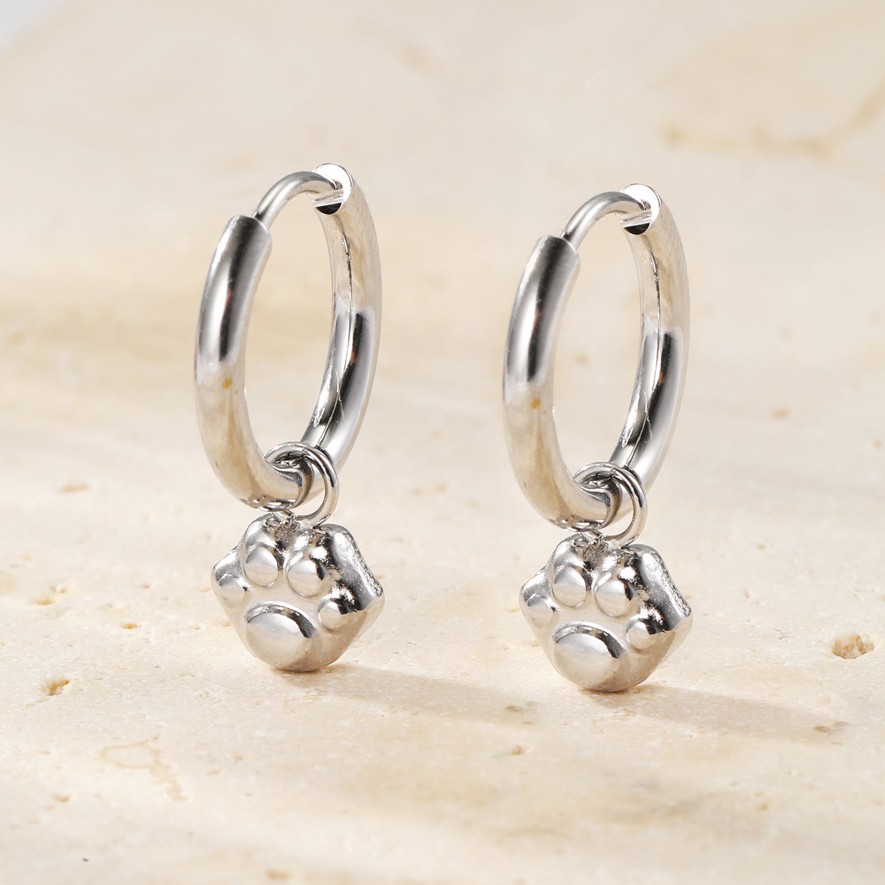Pfotenabdruck Charm Creolen – wasserdicht