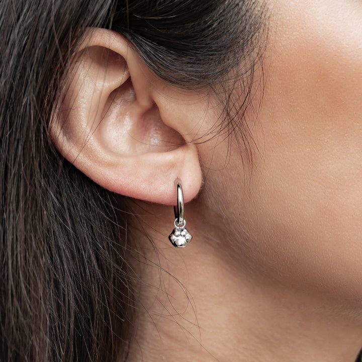 Paw Print Charm Hoop Earrings Waterproof