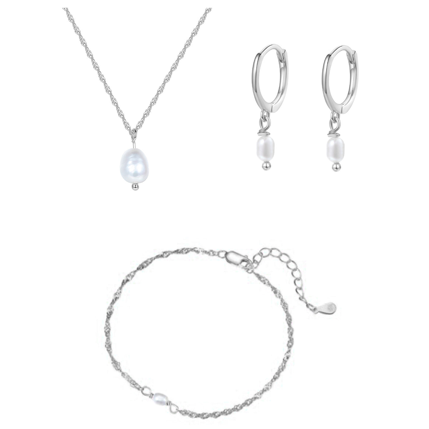 Perlen Schmuckset aus Sterlingsilber