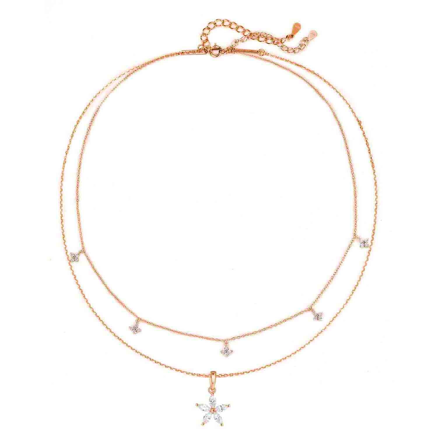 Blütenblatt Ketten Set Sterlingsilber