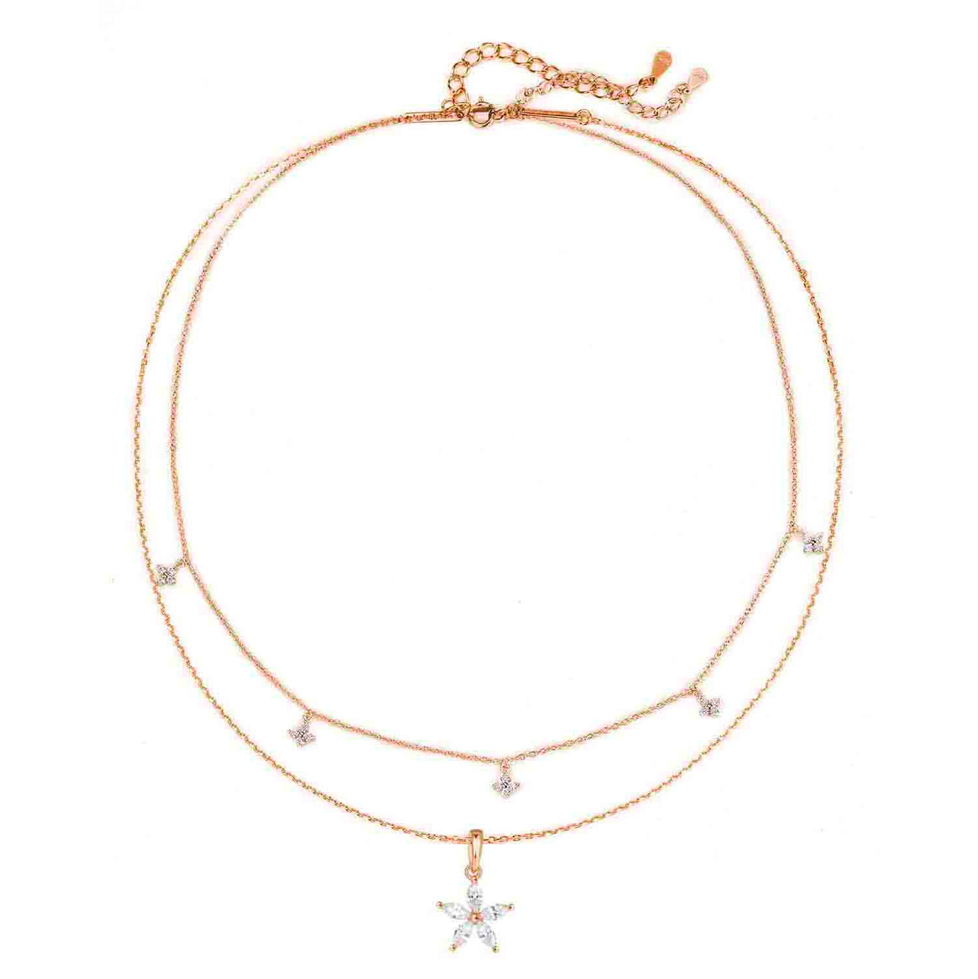 Ensemble Colliers Pétales Sterling Argent