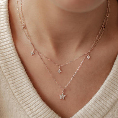 Ensemble Colliers Pétales Sterling Argent