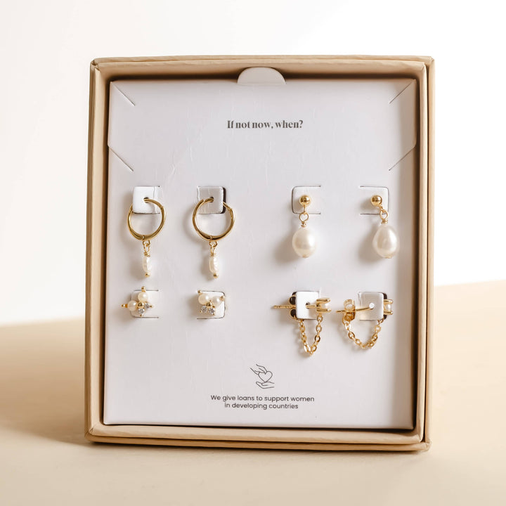 Ensemble Boucles d'Oreilles Perle