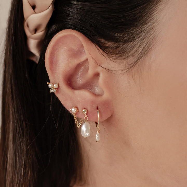 Ensemble Boucles d'Oreilles Perle