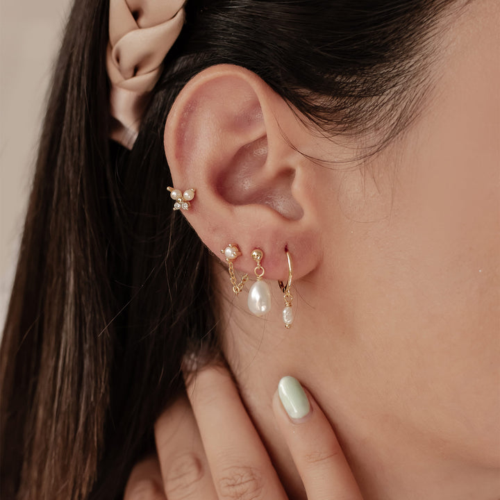 Ensemble Boucles d'Oreilles Perle