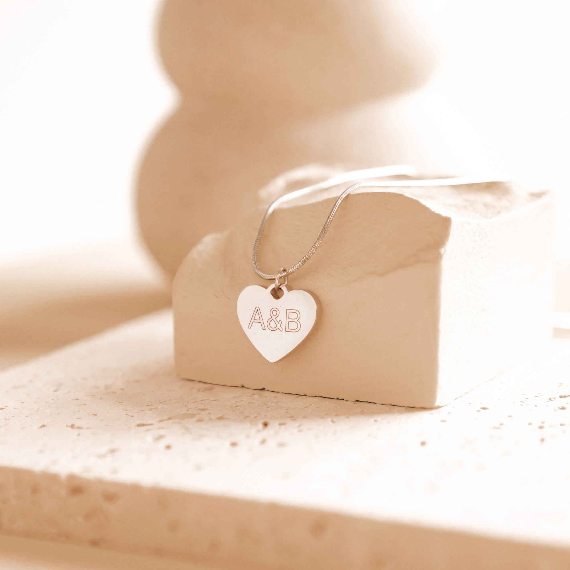 Collar Colgante Corazón Personalizado Waterproof
