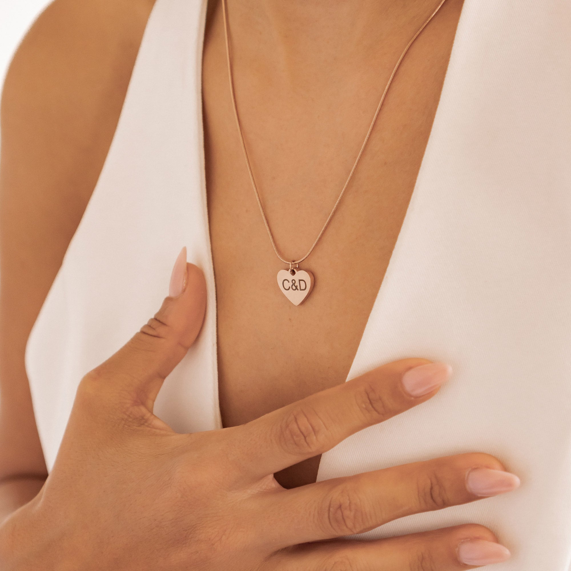 Collar Colgante Corazón Personalizado Waterproof