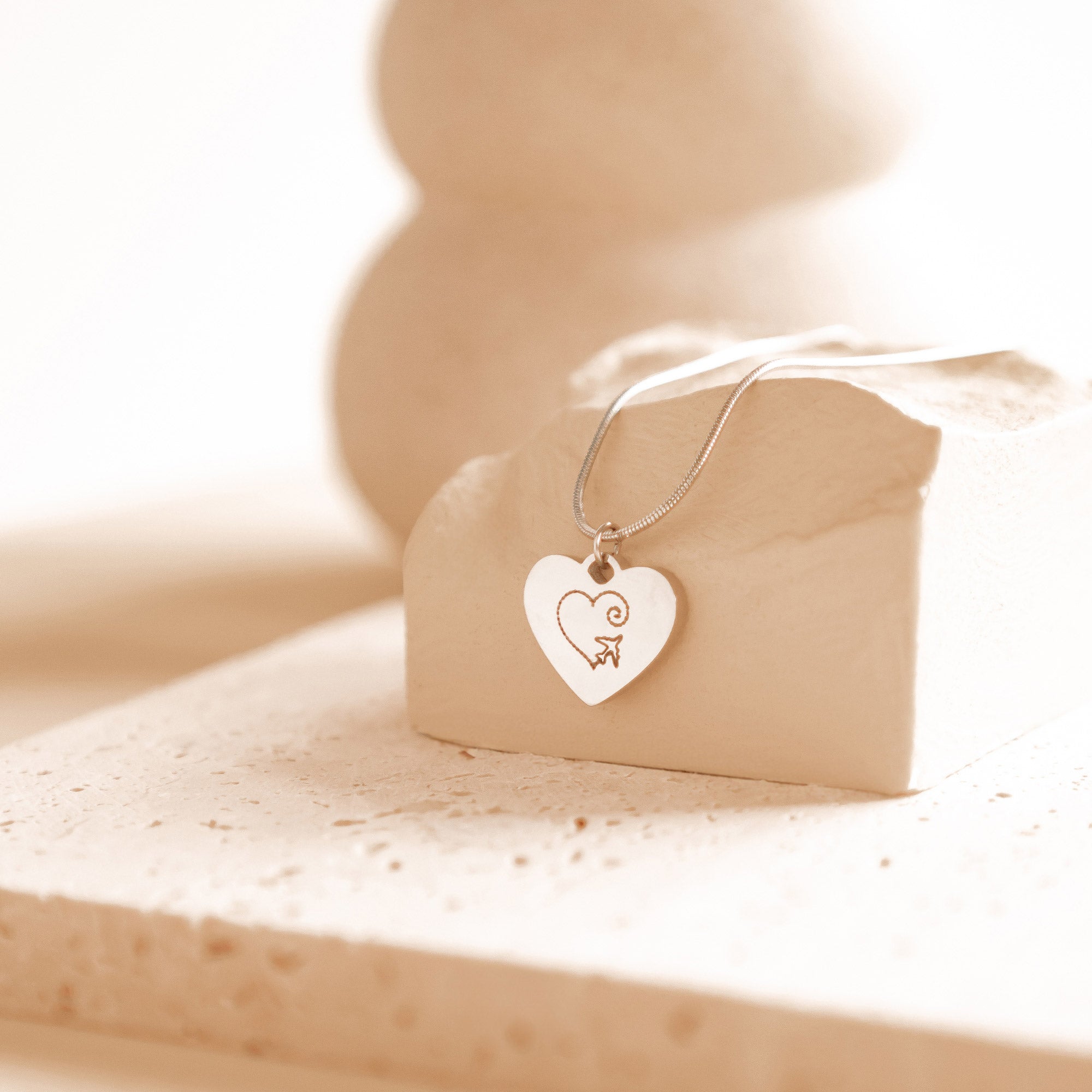Collar Colgante Corazón Personalizado Waterproof