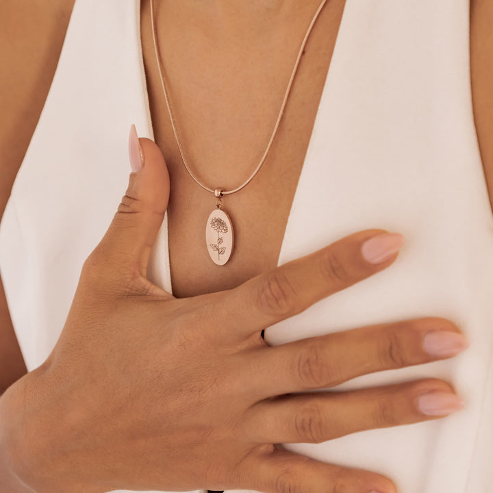 Collier Pendentif Ovale Personnalisé Waterproof