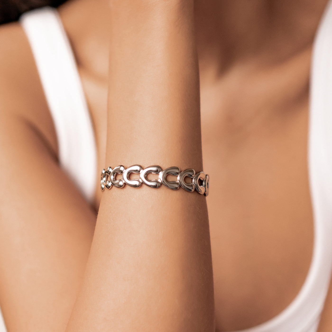 Brazalete Abierto Lazo Pétalos